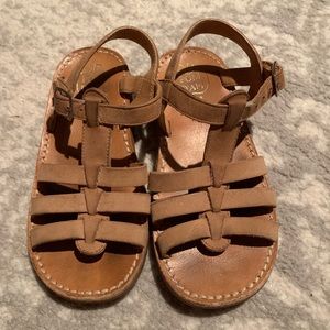 Girls light brown leather sandals